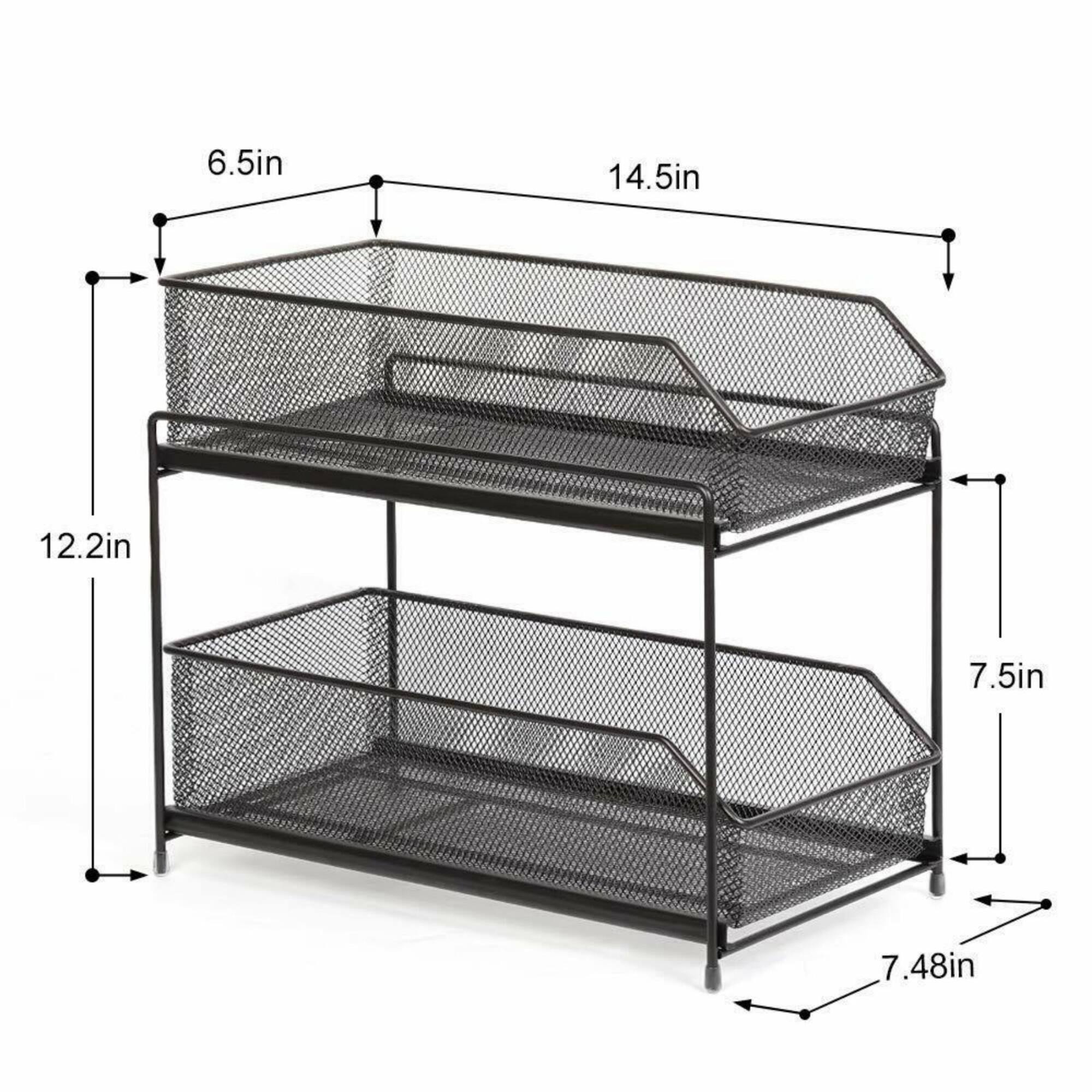 NEX™ Dark Brown 2-Tier Sliding Basket Organizer Drawer